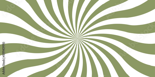 Retro vintage grunge green and white radial burst sunburst ray pattern. Sunburst vector copyspace background. Vintage sunrays illustration swirl line. Abstract circuses, stripe background design.