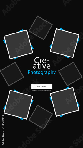 Modern creative photography concept with floating frames