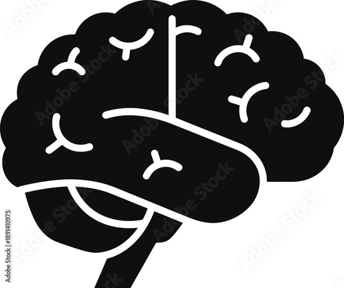 Simple illustration of human brain anatomy