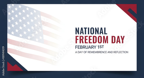 National Freedom Day with American Flag and Stars