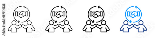 Interpersonal Relationship Icon Different Style Outline Collection Set.