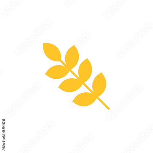 Rice plant logo. Company symbol and business name leaf template