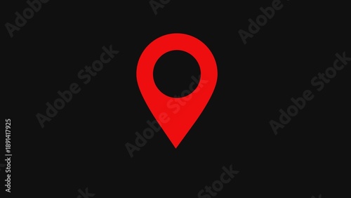 A red map pin icon on a black background used for location marking Free Download A red map pin icon on a black background used for location marking - GFXLoad