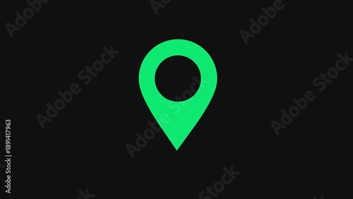 Free Download A bright green location pin icon on a solid black background - GFXLoad