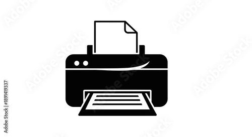 Printer Icon with Paper