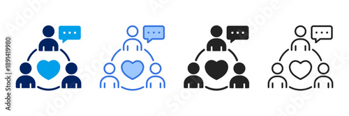 Community  Icon Set Different Style Collection. 