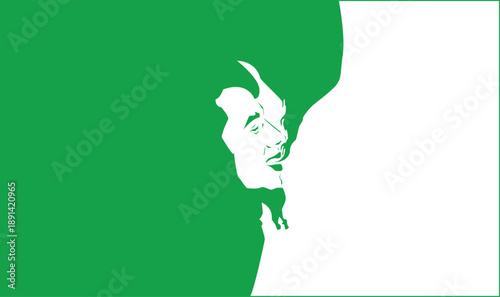 Abstract Portrait of a Man in Negative Space with Smoke Elements