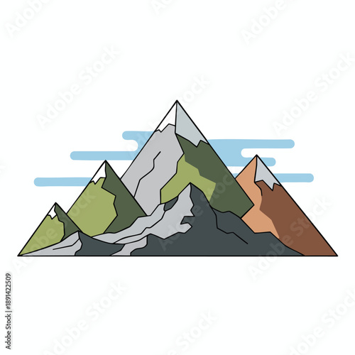 Stylized Mountain Range Illustration