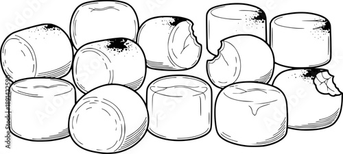 set of marshmallow icon vector illustration isolated on white background
