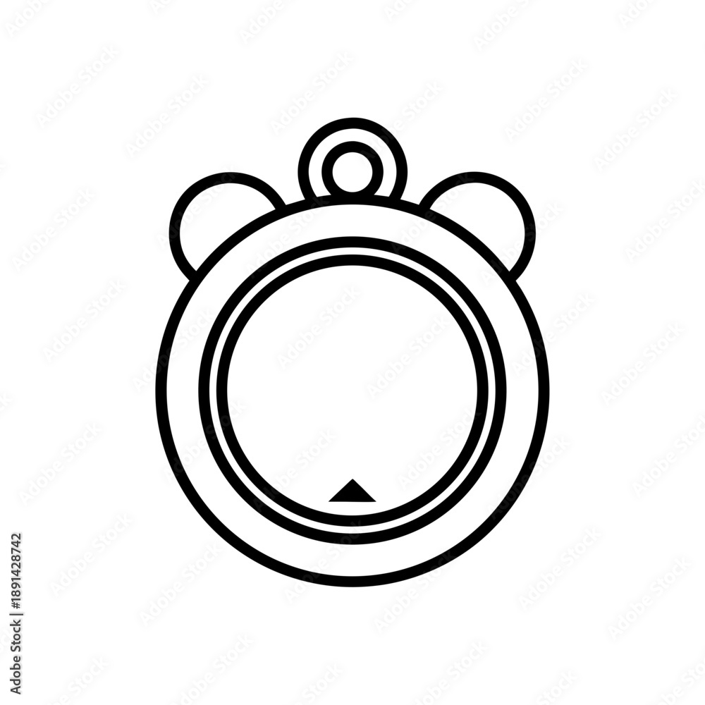 Fototapeta premium Cute cartoon alarm clock pendant icon isolated on white background minimalist design