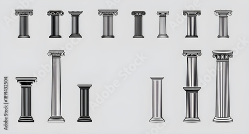 ancient columns vector, classical columns, antique pillars, historic columns, greek architecture, roman architecture, temple ruins, old monument, heritage monument, ancient building, stone pillars, ma