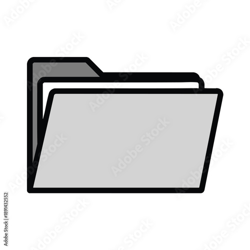 Gray Folder Icon Illustration