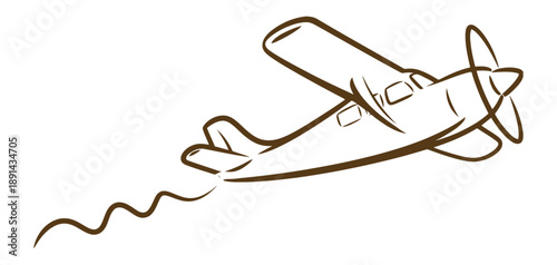 Hand Drawn Black Ink Scribble Resembling Number Sixty Seven Abstract Shape