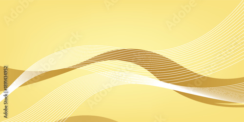 luxury shiny gold gradient background with golden wave thin line papercut design. Premium 3d abstract vector bronze gold glwoing 3d wallpaper