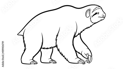 Line Drawing Sloth: This engaging illustration showcases the gentle essence of a sloth, its relaxed pose and captivating details.