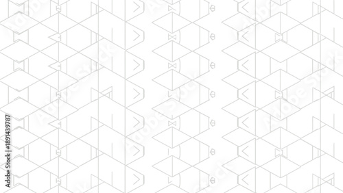 White geometric pattern with repeating diamond shapes and lines.