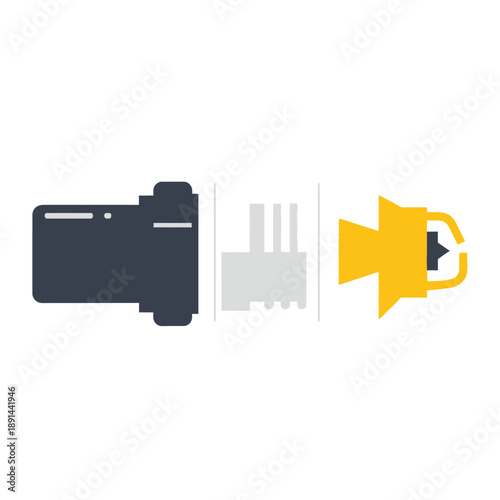 Electric Spark Plug Connection Icon, Engine Ignition Mechanism, Power Transfer Concept