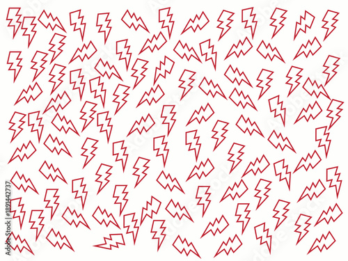 Abstract pattern of red and black zigzag shapes on white background