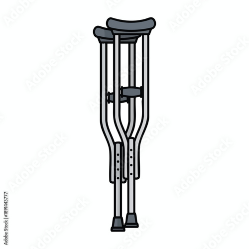 Illustration of knee crutches for mobility assistance