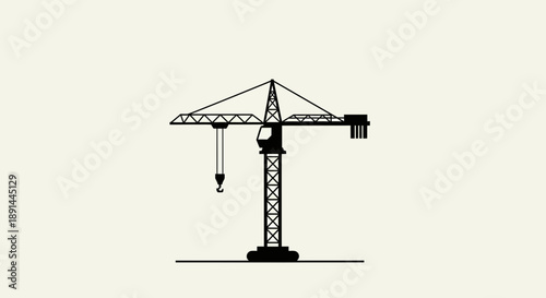 Silhouette of a Tower Crane on a Construction Site 2.