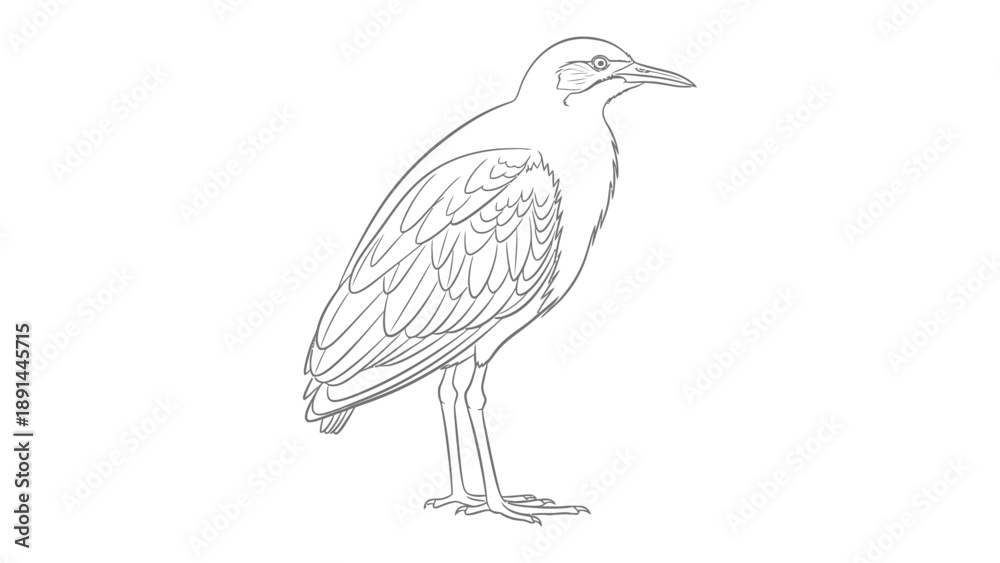 Obraz premium Bird Illustration: A clean, minimalist outline of a bird, poised and ready, capturing the grace and essence of avian beauty.