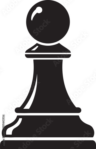 Flat design question mark chess pawn icon isolated on transparent