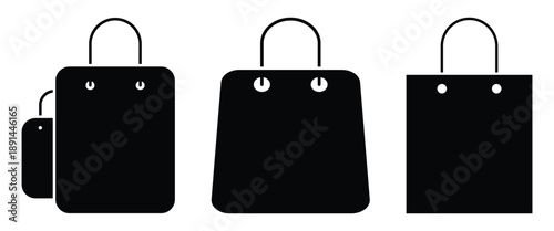 Stoke line Shopping bags icon set for  Online Shop Symbol, Package design, gift bag. Vector illustration.