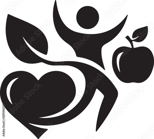 Person holding apple and heart