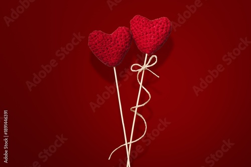 Cute knitting valentines love hearts