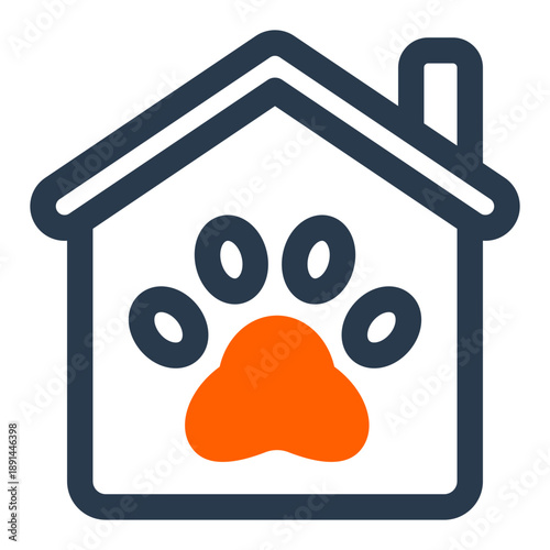 Animal shelter pet care and rescue support icon