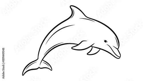 Dolphin Silhouette: A sleek, graceful dolphin leaps with joyful energy, its form beautifully rendered in a captivating silhouette.
