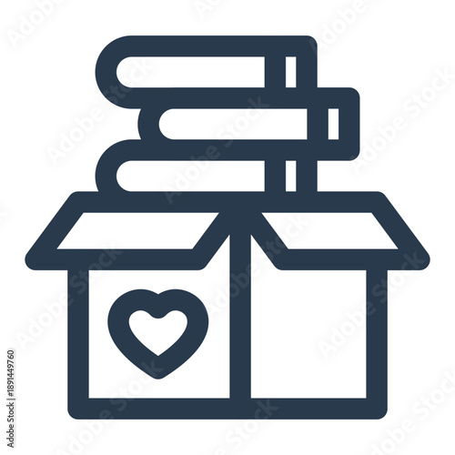 Book donation education support charity icon