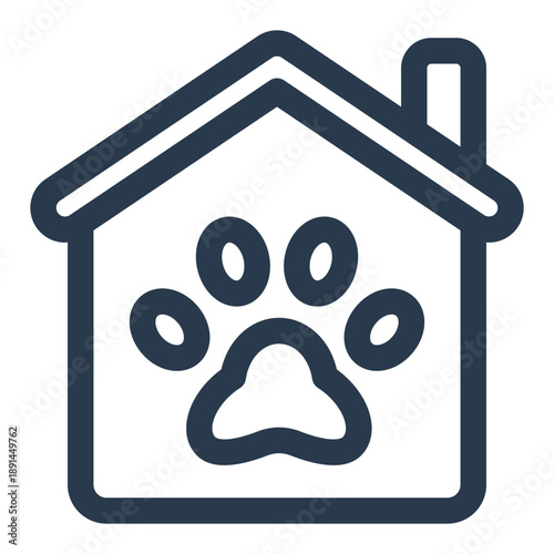 Animal shelter pet care and rescue support icon