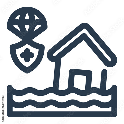 Disaster relief humanitarian aid support icon