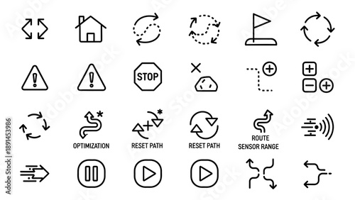 Collection of Simple Black Icons Symbols.