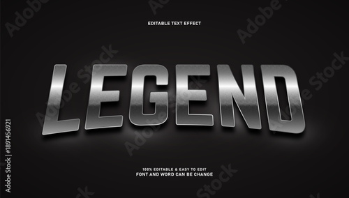 Premium Silver Chrome Metallic Editable Text Effect on Dark Background