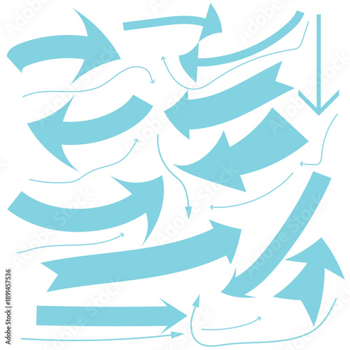 Air flow showing air movement of arrows. Ventilation home fresh, hot or cold from fan or air conditioner wind direction. Set of blue arrow showing wind air flow icon isolated on white background.....
