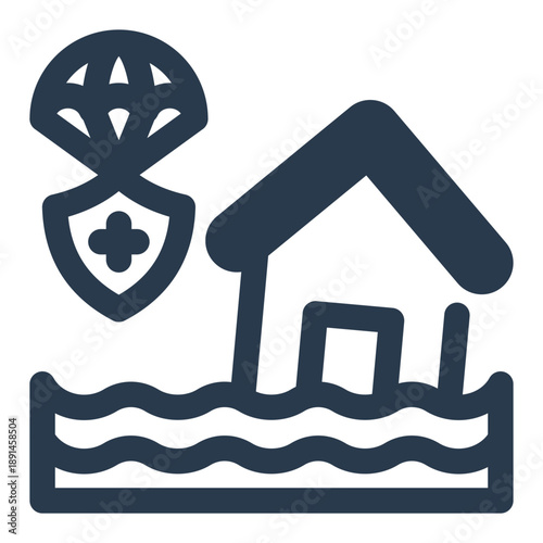Disaster relief humanitarian aid support icon