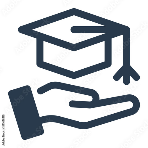 Education support scholarship charity program icon