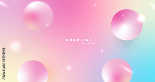 Soft pastel gradient background with floating 3d spheres.