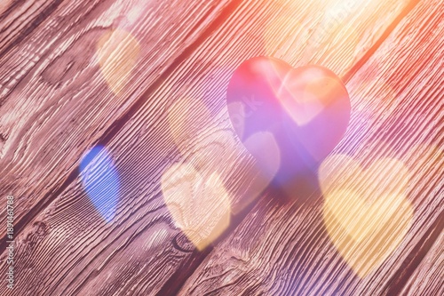 Beautiful red heart on a desk for love concept