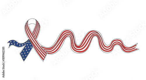 American ribbon symbol, patriotic awareness symbol