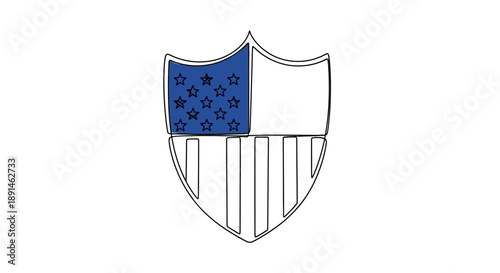 American shield icon, patriotic symbol