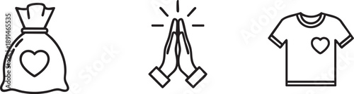 Donation Charity Philanthropy And Social Support Graphic Icons