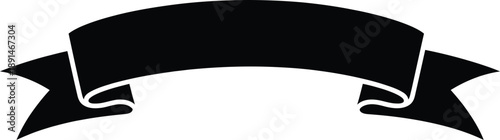 Vintage Ribbon Banner Silhouette in Black Isolated Design