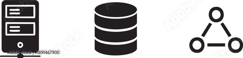 Hosting Server Database Digital Infrastructure Technology Graphic Icons