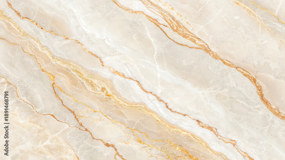 Obraz premium Beautiful beige marble texture with golden veins on surface