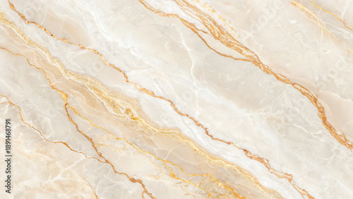 Beautiful beige marble texture with golden veins on surface