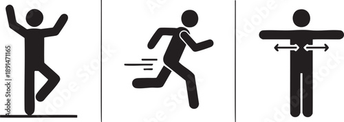 Yoga Postures Fitness Health And Wellness Graphic Icons