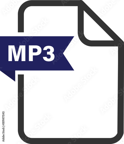 MP3 audio file icon vector